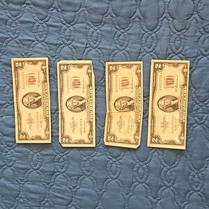 Series 1953 A red serial $2 bill